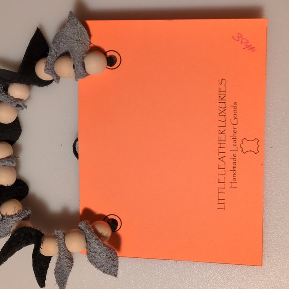 Handmade Genuine Leather Natural Wood Necklace Choker Bracelet Black #08 - Picture 3 of 11